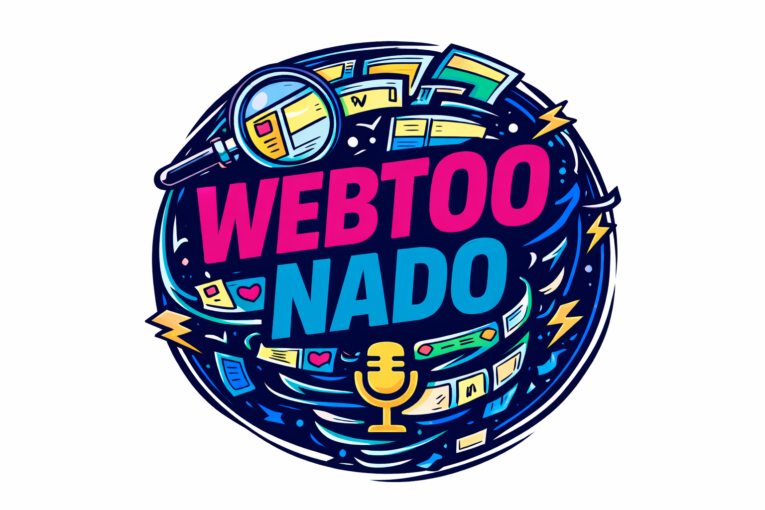Logo vibrante com estilo de quadrinhos